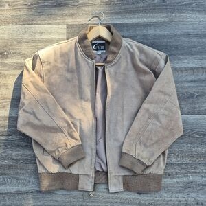 Vintage Suede Leather Jacket G-III Tan 1990 Mens Size M